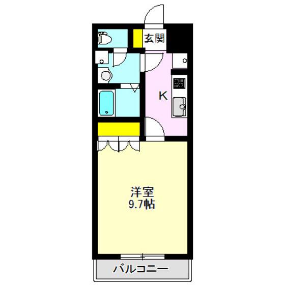 ISベルポート(1K/2階)の間取り写真