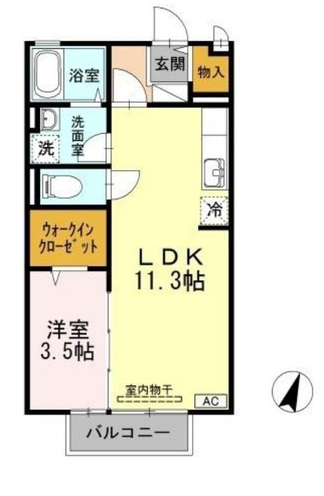 アネシス(1LDK/2階)の間取り写真