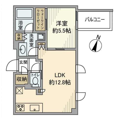 シティハウス文京小日向(1LDK/2階)の間取り写真