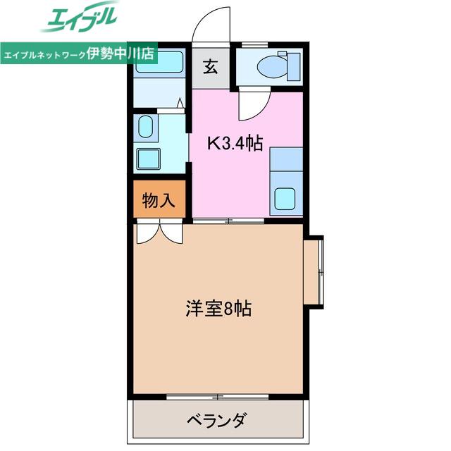 第二メゾン山本(1K/2階)の間取り写真