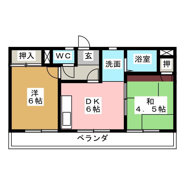 STEADY(2DK/2階)の間取り写真
