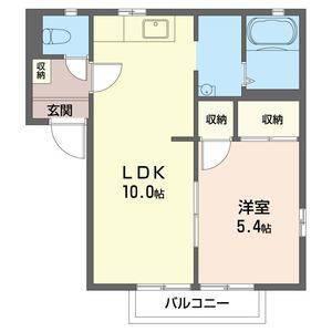 メゾン畑沢(1LDK/1階)の間取り写真