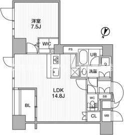 都営新宿線 岩本町駅 徒歩5分 13階建 築8年(1LDK/10階)の間取り写真
