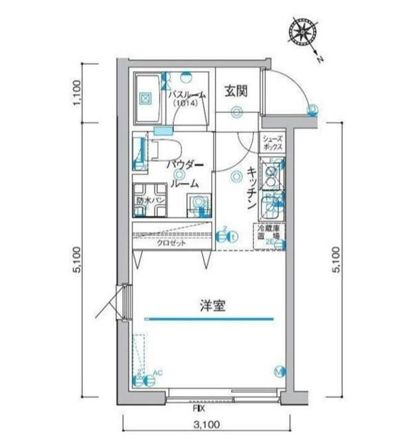 LUDENS東新町(ワンルーム/4階)の間取り写真
