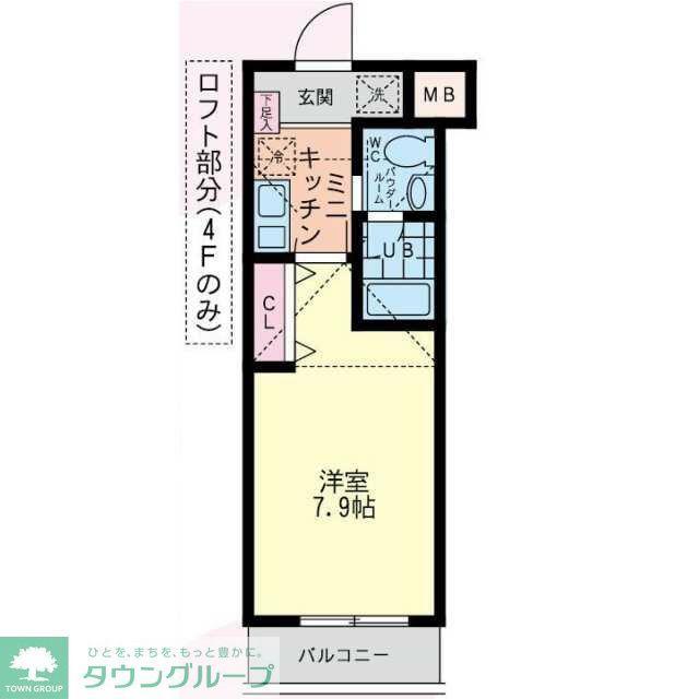 ルート相模が丘(1K/3階)の間取り写真