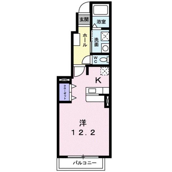 ラフィネ・彩果 II(ワンルーム/1階)の間取り写真