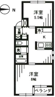 デイジーハウス(1LDK/1階)の間取り写真
