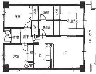 ロイヤルハイツ北島(3LDK/5階)の間取り写真