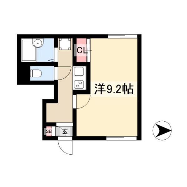 アビテ池下(1K/1階)の間取り写真