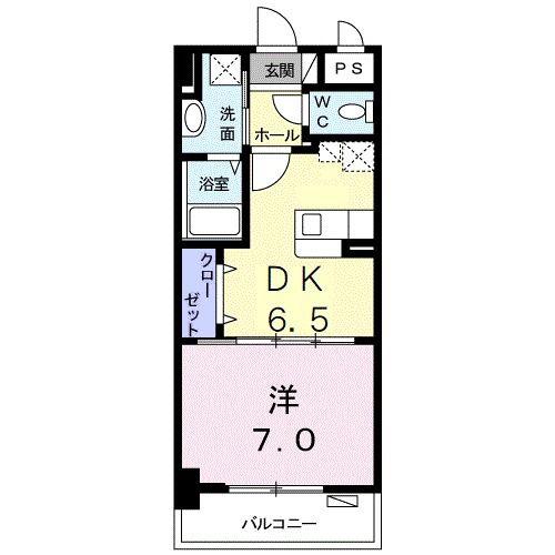 ピュアフォレストII(1DK/3階)の間取り写真