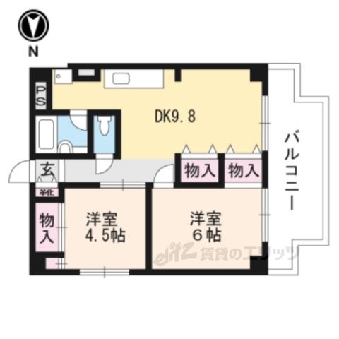 東和ハイツ東館(2DK/5階)の間取り写真
