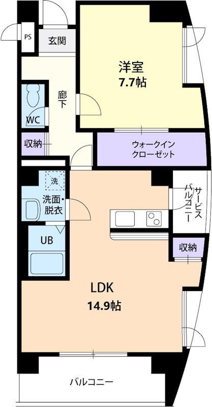 プライム ヒルズ(1LDK/2階)の間取り写真
