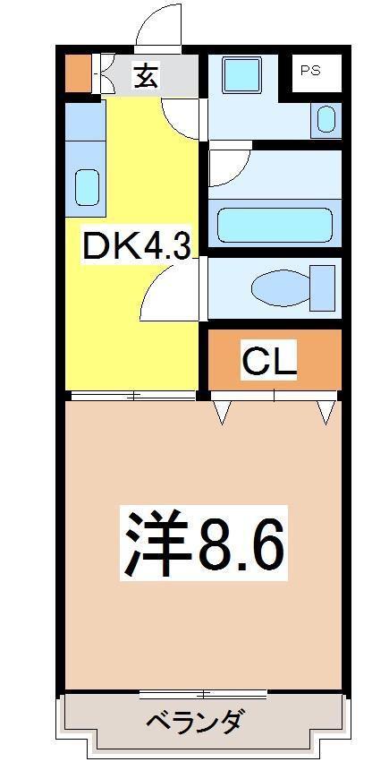 ルーシッドコート(1DK/1階)の間取り写真