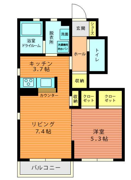 ルラーシュ(1LDK/2階)の間取り写真
