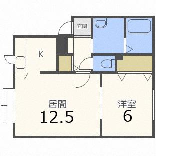 メゾンロワジール(1LDK/2階)の間取り写真