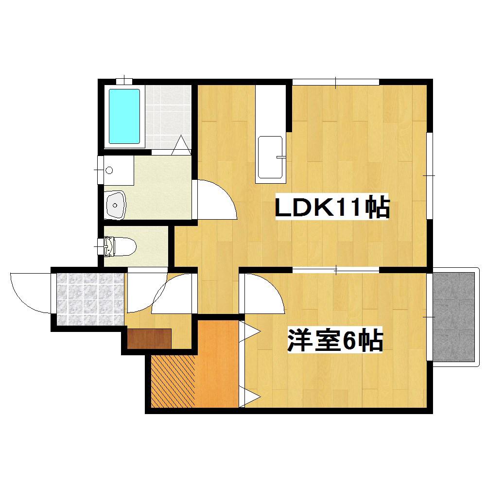 エスペランス(1LDK/1階)の間取り写真