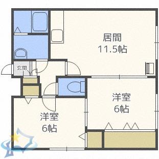 リバティS116(2LDK/3階)の間取り写真