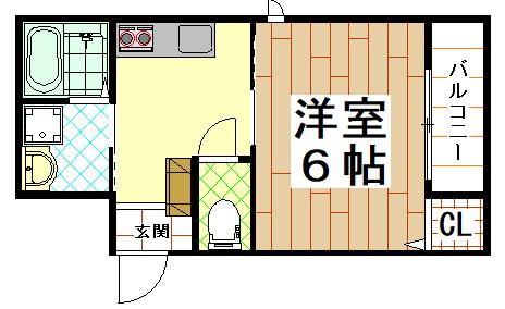 マンションKANAE(1K/1階)の間取り写真