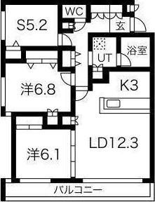S-RESIDENCE桑園(3LDK/2階)の間取り写真