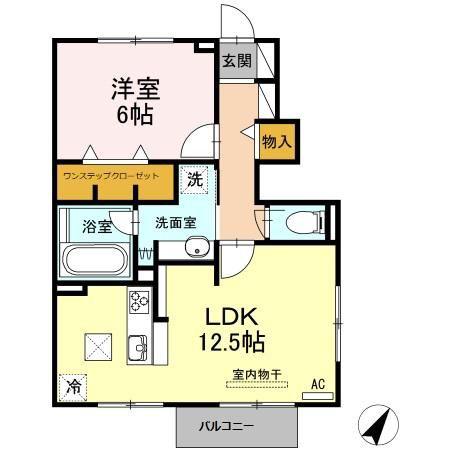 ルミナス(1LDK/1階)の間取り写真