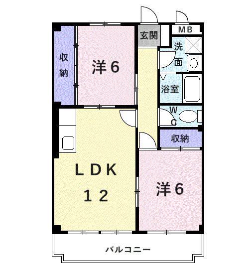 エスポアール PART1(2LDK/1階)の間取り写真