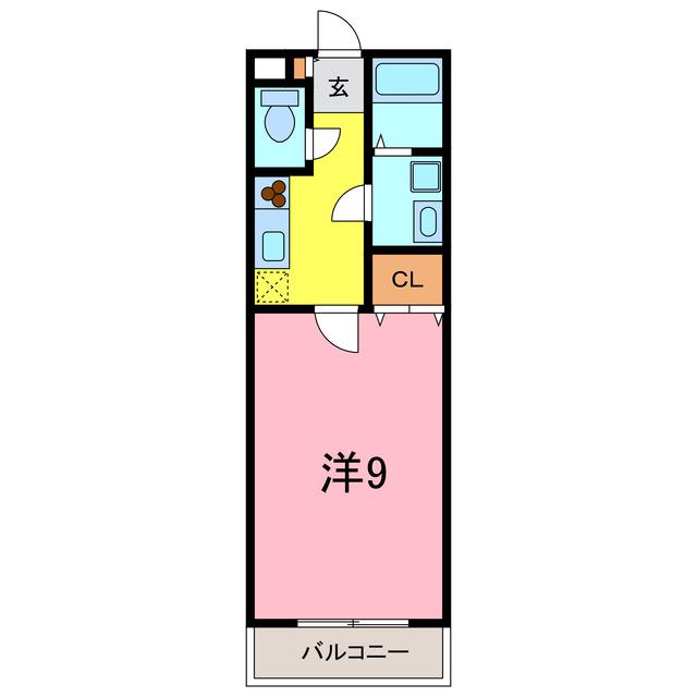 アンプルールリーブルSEAGULL(1K/2階)の間取り写真