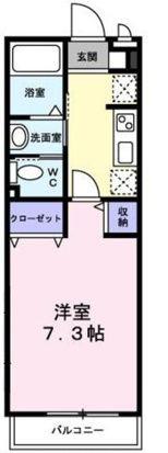 ソフィアII(1K/1階)の間取り写真
