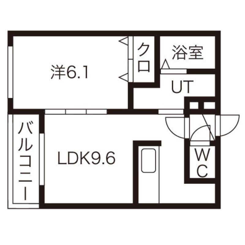 グランジェ月寒公園(1LDK/1階)の間取り写真