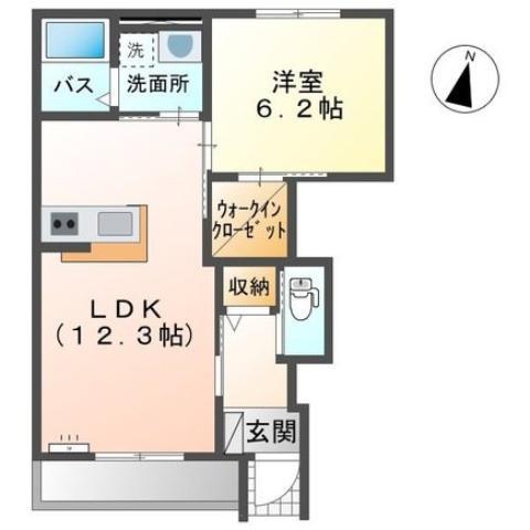 ルーチェ(1LDK/1階)の間取り写真