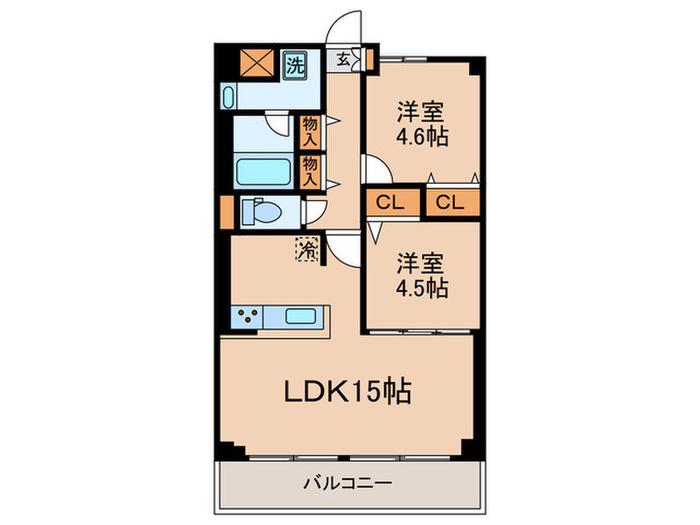 GRAN COTANS(2LDK/2階)の間取り写真