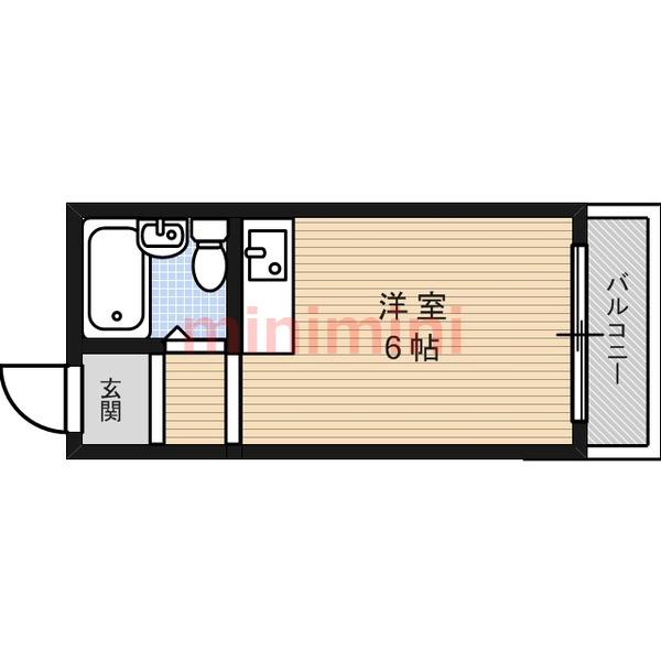 コトブキパークハイツ(ワンルーム/1階)の間取り写真