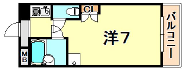 サニーパレス白川台(ワンルーム/3階)の間取り写真