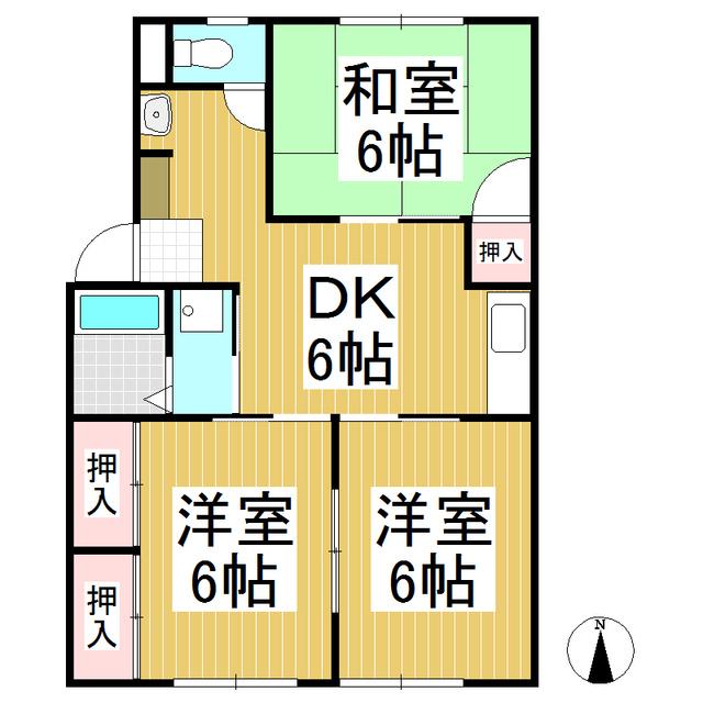 エーデルハイツ(3DK/1階)の間取り写真