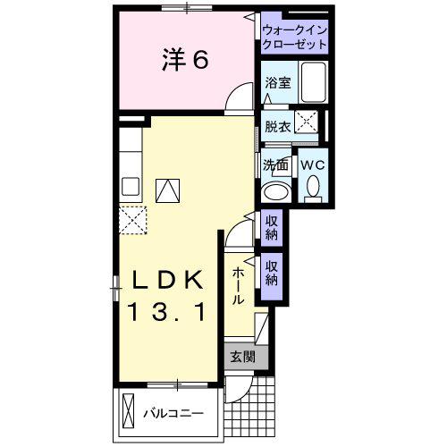 コーポKAJIYA A(1LDK/1階)の間取り写真