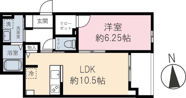 ハニーテラス(1LDK/3階)の間取り写真