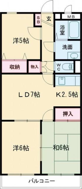 スマイルMI(3LDK/2階)の間取り写真