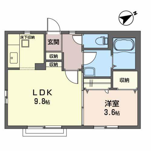 シャーメゾン堤町(1LDK/2階)の間取り写真