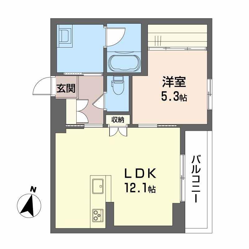 エトリヴィエール(1LDK/1階)の間取り写真
