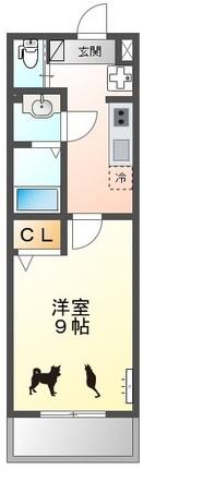 グランシャリオ葵(1K/2階)の間取り写真
