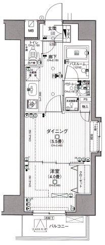 日神デュオステージ浅草(1DK/6階)の間取り写真