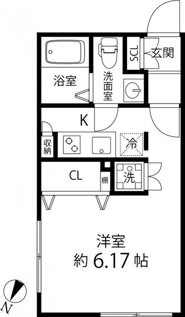 BRANCHE大森山王(ワンルーム/2階)の間取り写真