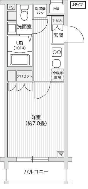 レジディア笹塚II(1K/3階)の間取り写真