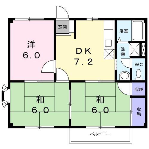 コージホーム(3DK/2階)の間取り写真