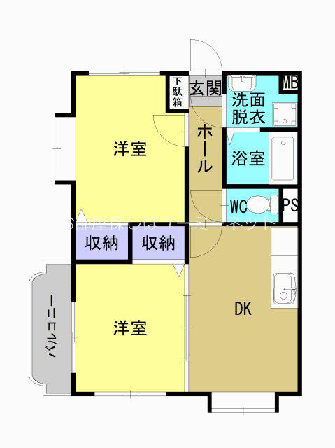 コンフォートK(2DK/5階)の間取り写真
