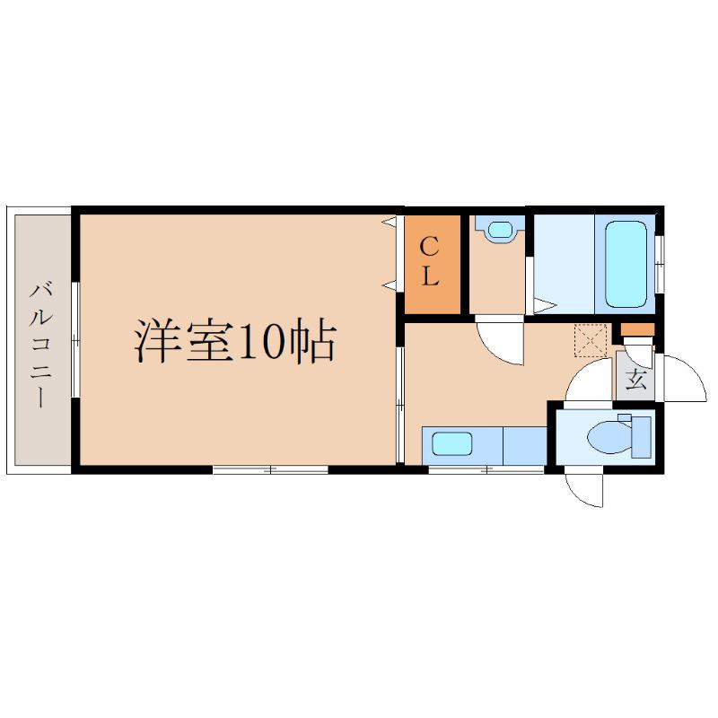 メルローズ新栄(1K/2階)の間取り写真