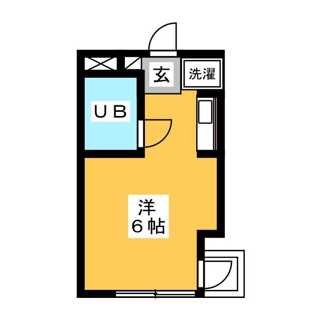 梅原ビル(ワンルーム/1階)の間取り写真