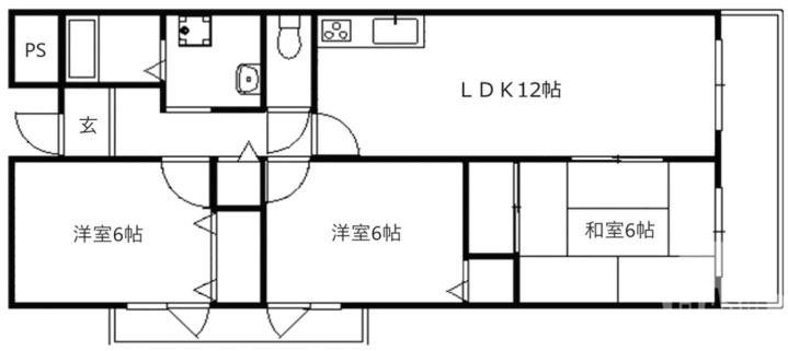 プロスベール北野田(3LDK/3階)の間取り写真
