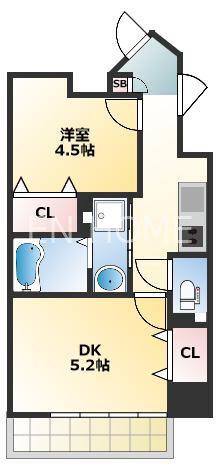 BLDK THEATER(1DK/11階)の間取り写真