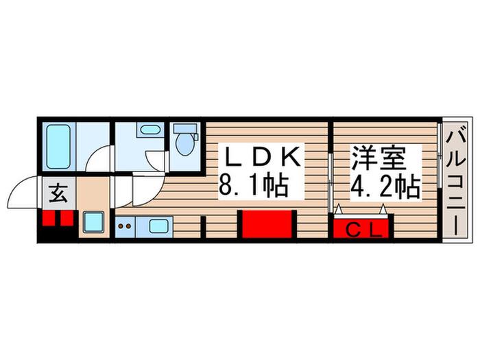 リブリ・スカイブルー(1LDK/2階)の間取り写真