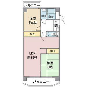 トーク21(2LDK/3階)の間取り写真